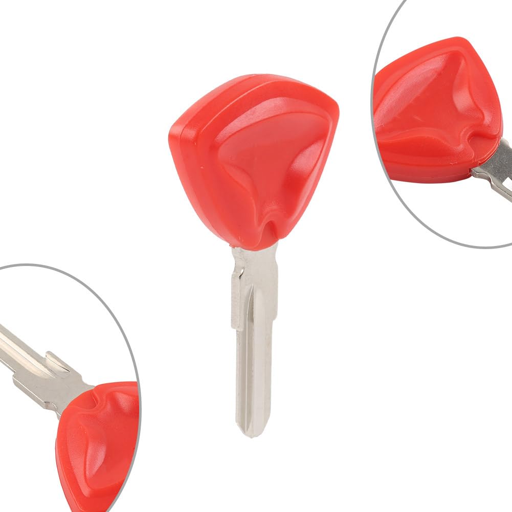 Amazon | GZYF レッド オートバイ ブランクキー ノーカットブレード